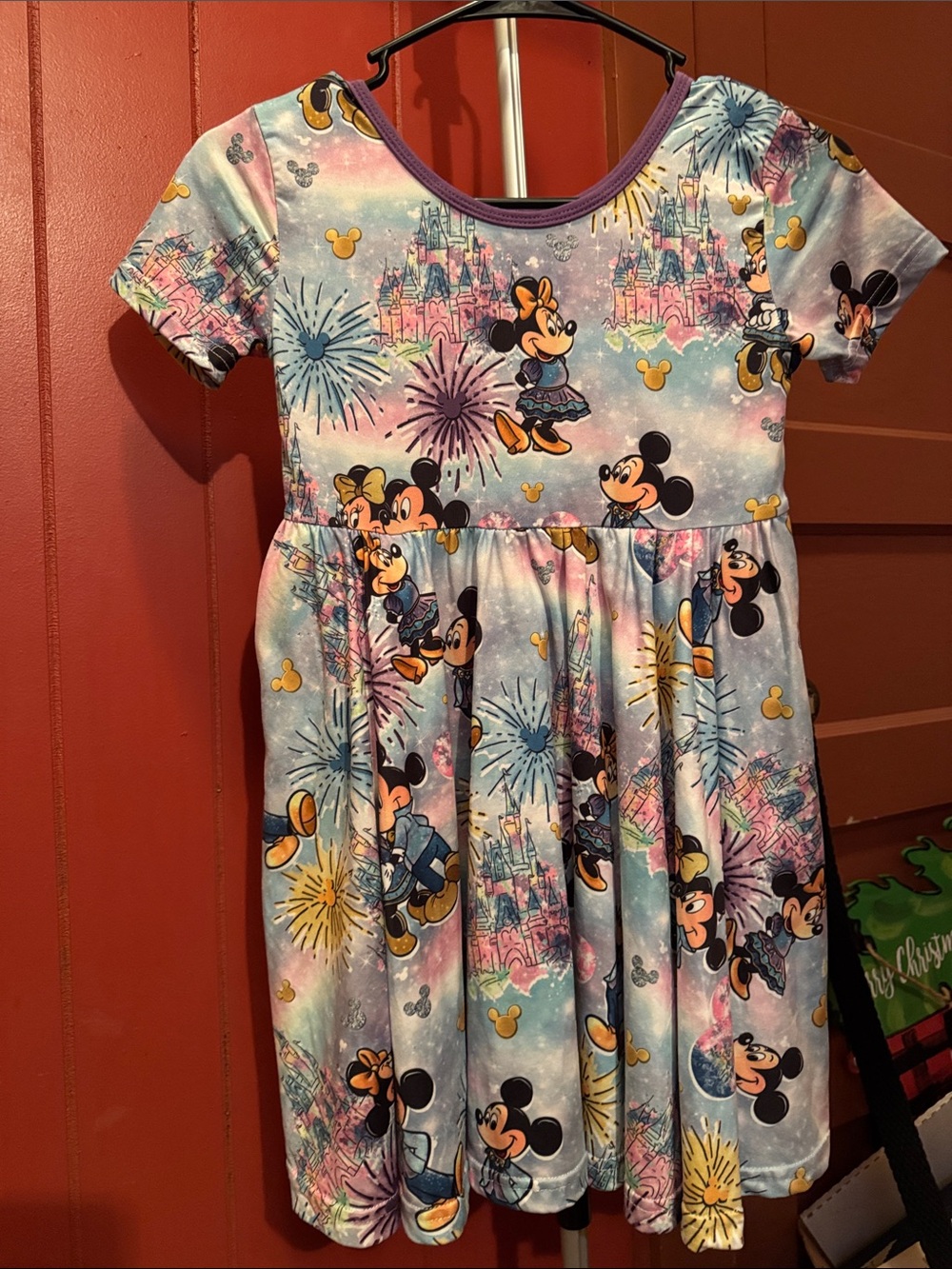 Source Unknown Kids Mickey & Minnie Fireworks Dress - Blue, Purple & Pink